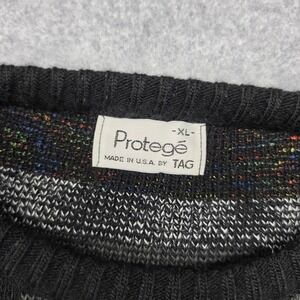 Vintage Protege by TAG Men XL Crewneck Sweater Black White Grey Geometric USA